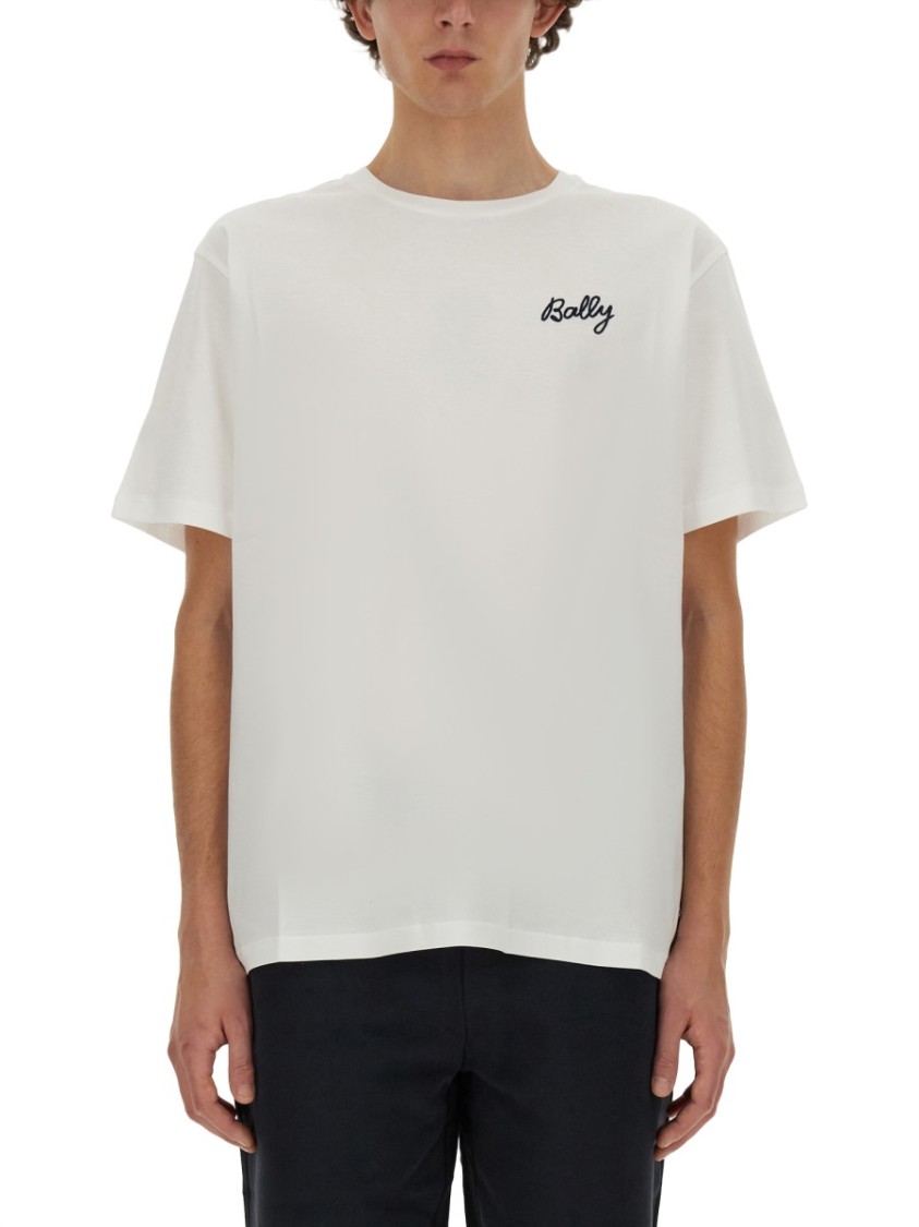 Bally White T-shirt With Subtle Logo Design
