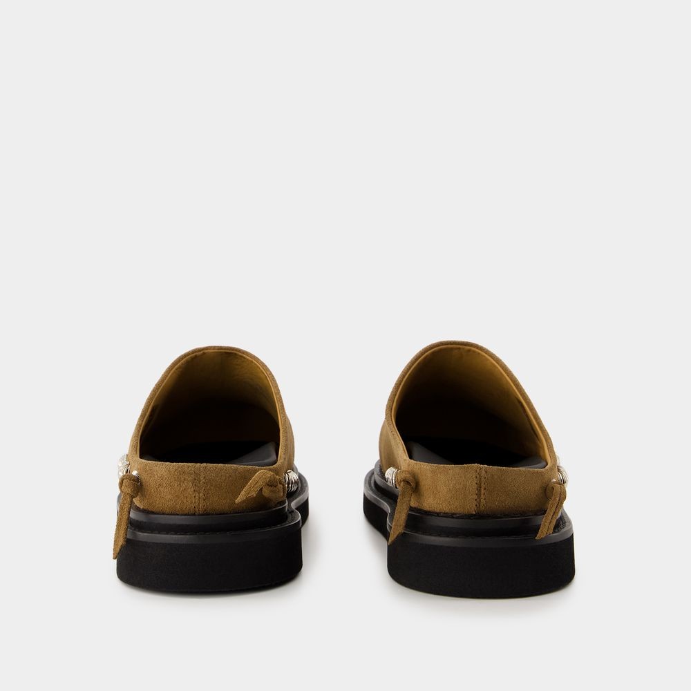 Shop Toga Pulla Slip-on Sandals With Calfskin Upper In Brown
