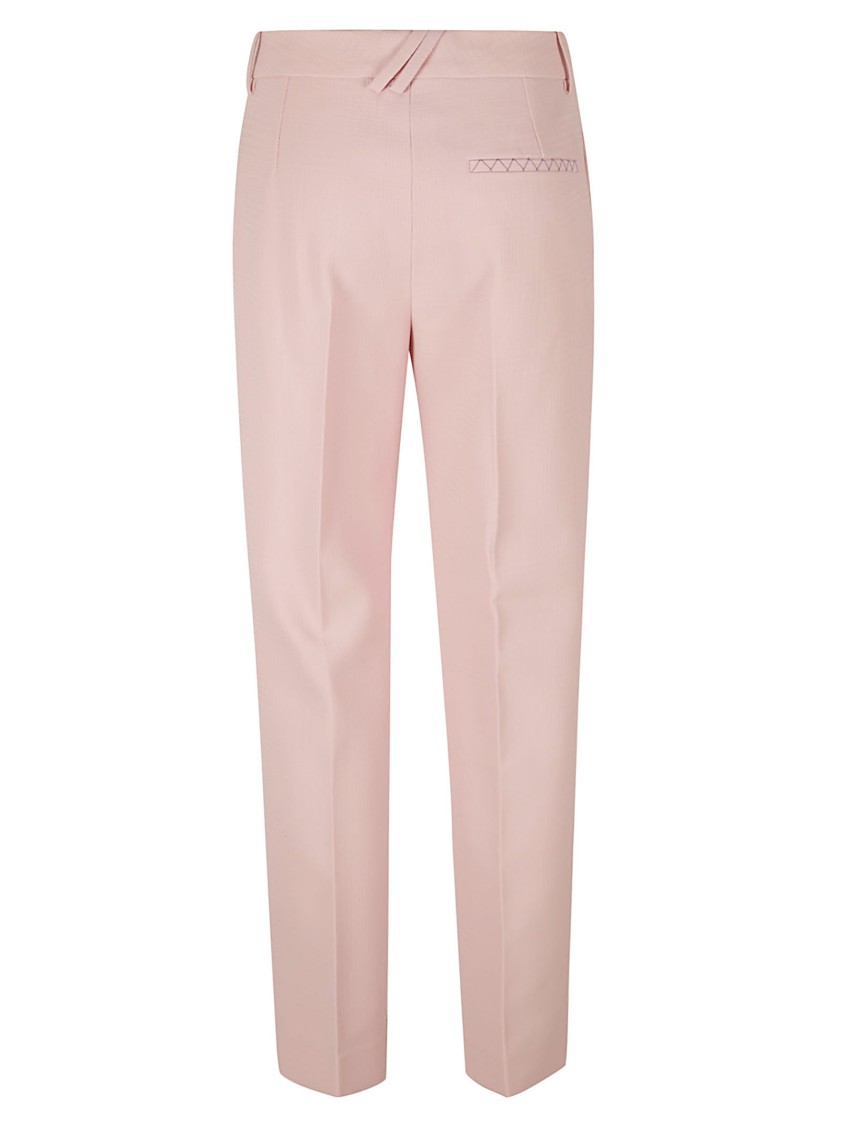 Burberry Tailored Straight-leg Trousers With Subtle Texture In Pink