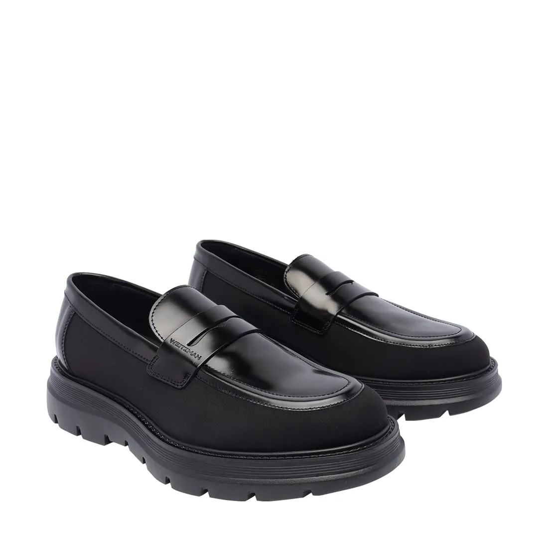 Shop Stuart Weitzman Sculpted Rubber Sole Moccasin With Elastic Inserts In Black