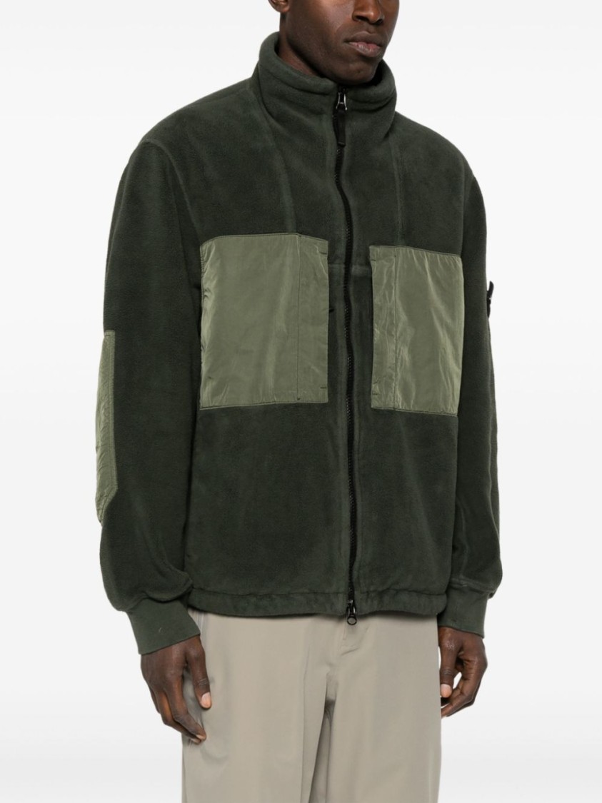 Stone Island Fleece Jacket In Green