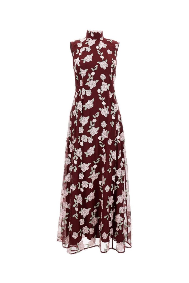 Rotate Birger Christensen Rotate Sleeveless Maxi Dress In Brown
