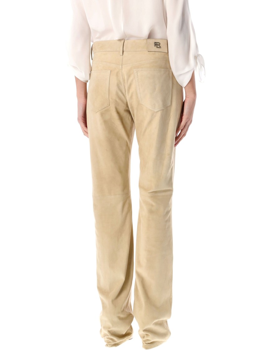 Polo Ralph Lauren Ralph Lauren Suede Leather Trousers In Neutrals