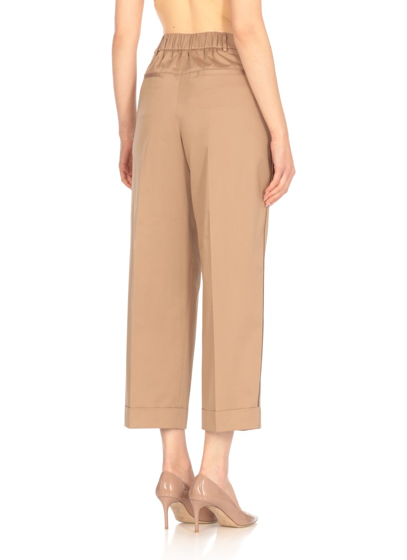 Peserico Brown Cotton Pants In Brown