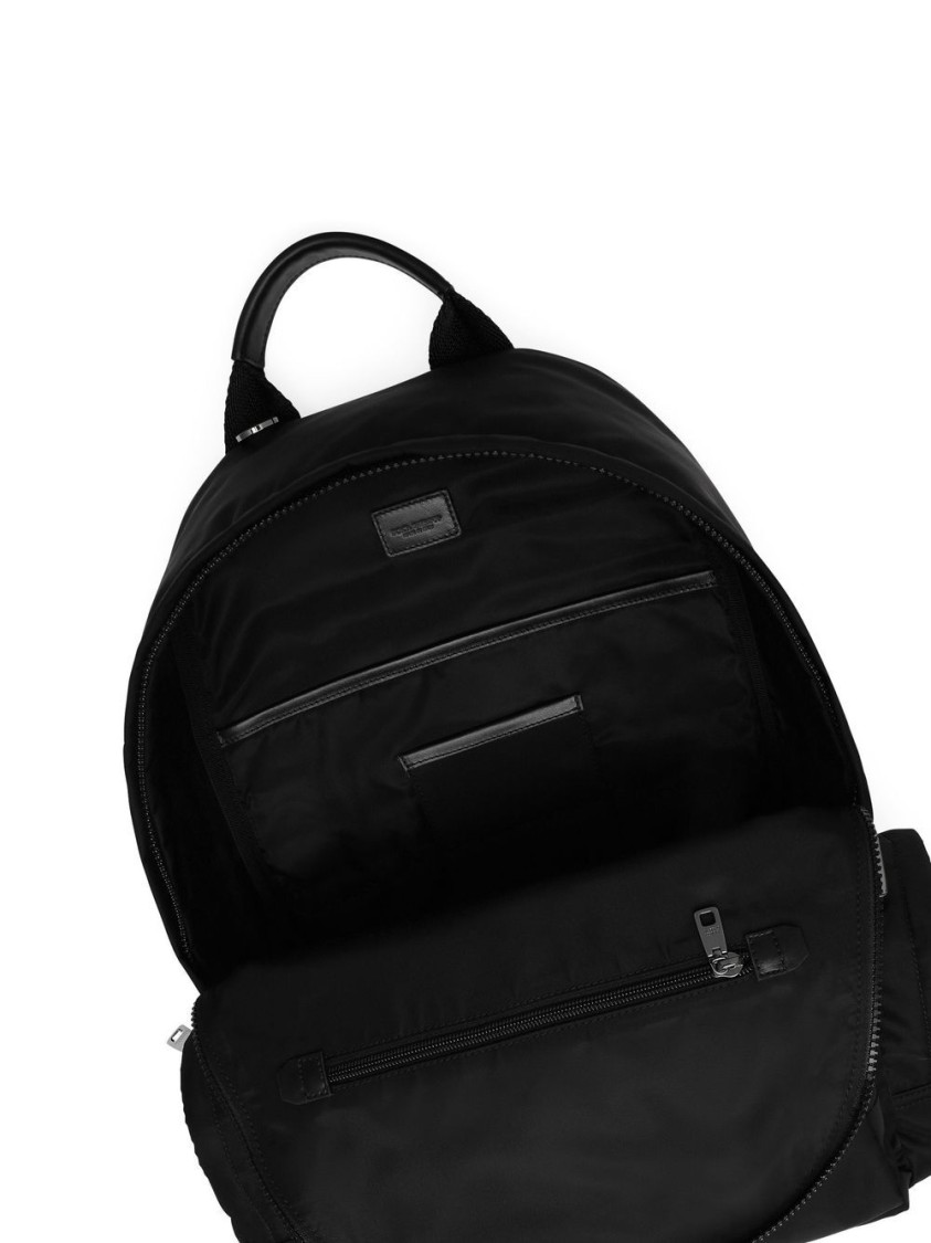 Dolce & Gabbana Logo-print Black Backpack With Functional Design In Black