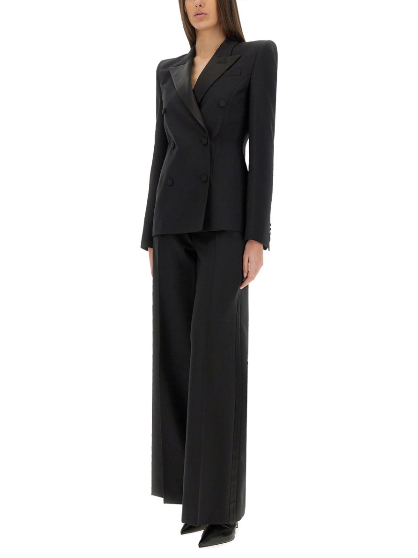 Alexander Mcqueen Women's Doublebreasted Jacket With Voluminous Shoulders In Black