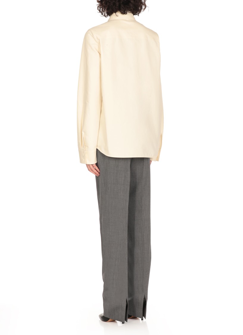 Jil Sander Silk And Viscose Rayon Shirt In Neutrals