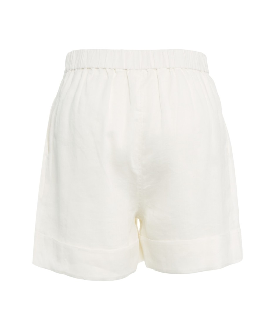 LIU •JO LIU JO HIGH-WAISTED RAMIE SHORTS WITH ROLLED-UP CUFFS