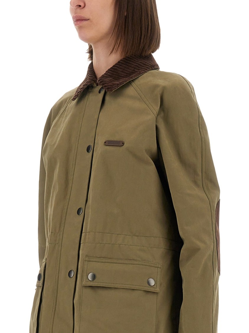 Moschino Corduroy-collar Utility Jacket In Brown