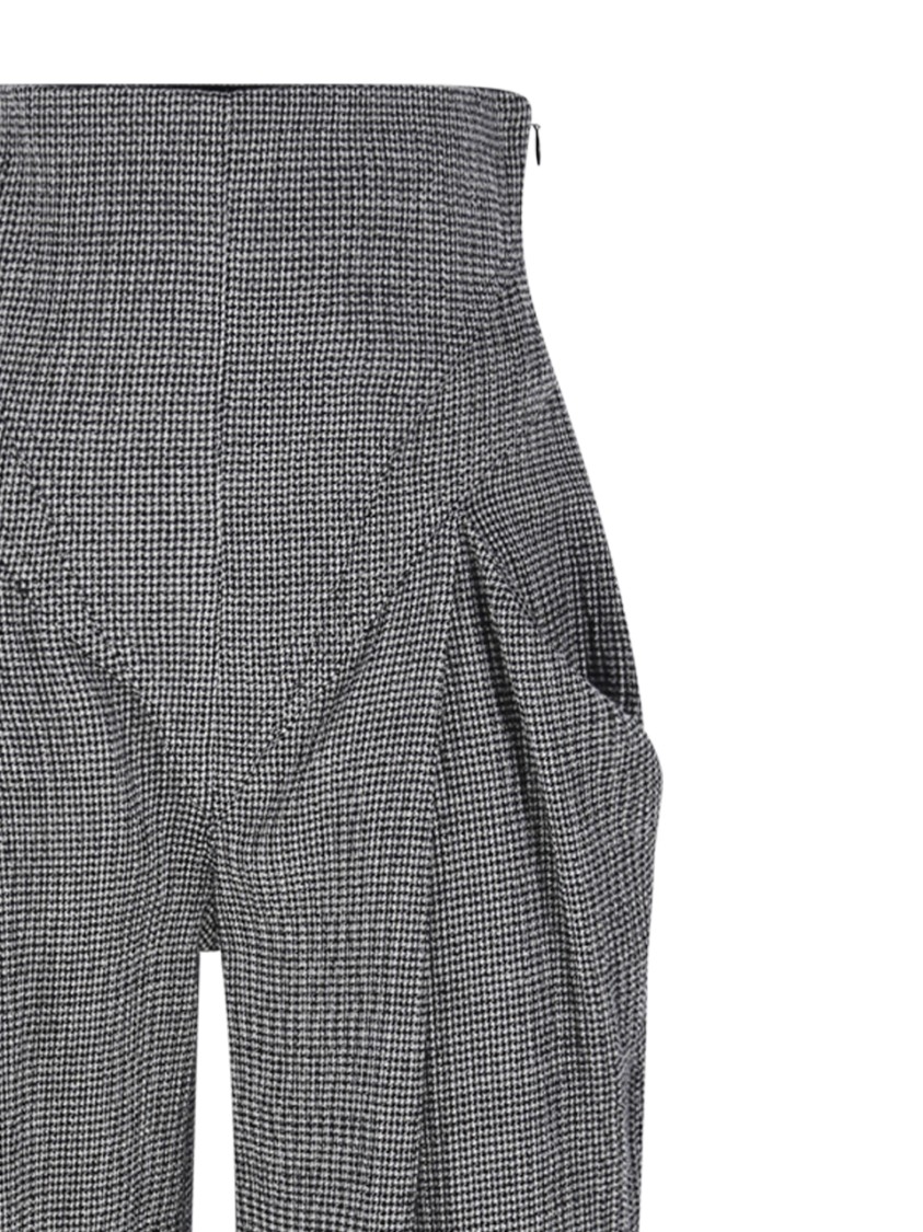 Alessandro Vigilante High-waisted Wide-leg Pants With Pleated Detailing In Grey