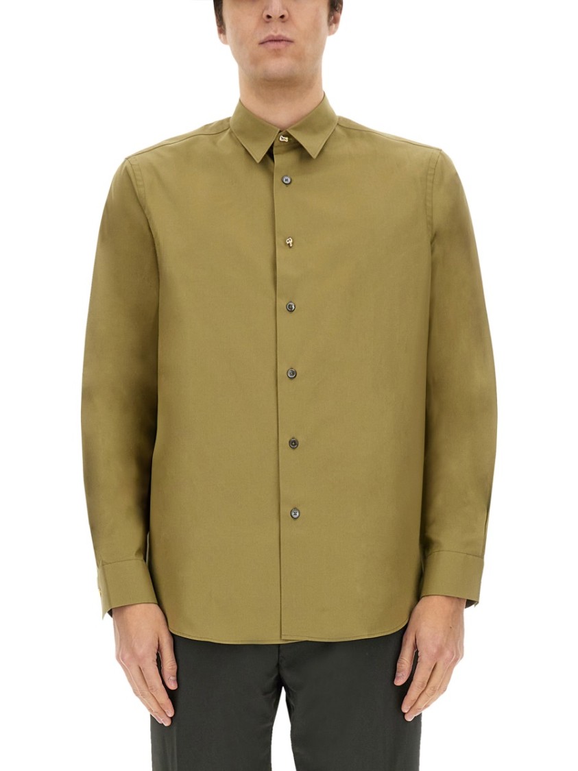 Shop Paul Smith Regular Fit Cotton Shirt In Green