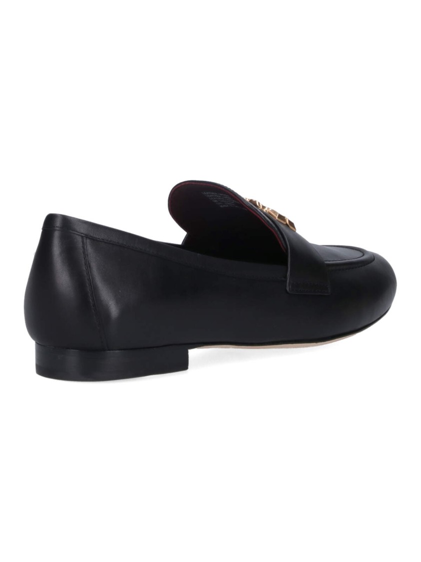 Tory Burch 'eleonor' Black Slip-on Loafers With Double T In Black