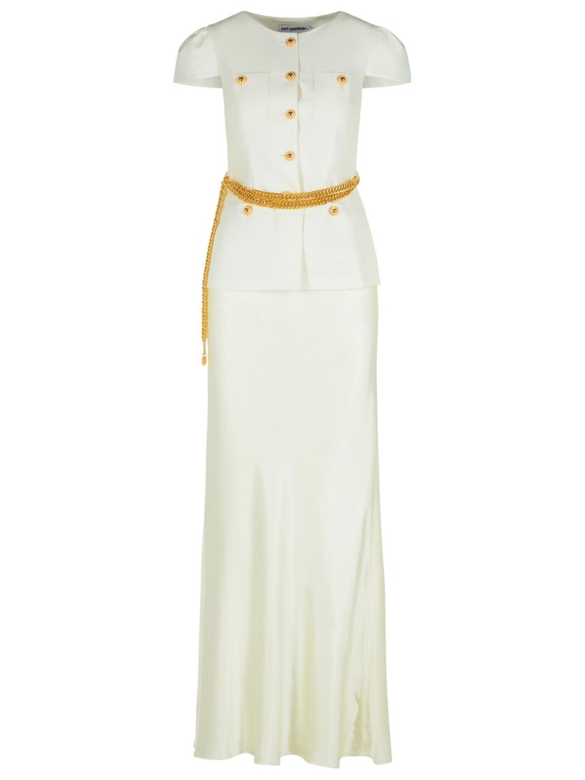 Self-Portrait Taffeta Dress With Front Button Closure | THE LIST