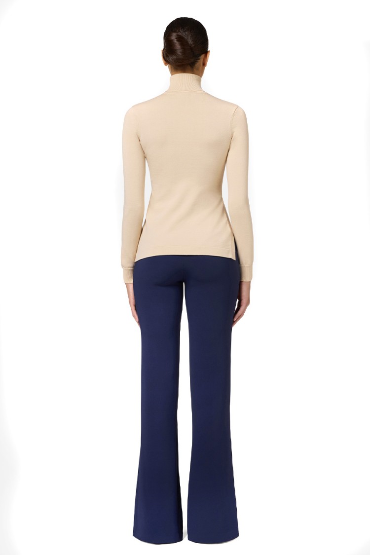 ELISABETTA FRANCHI ELISABETTA FRANCHI HIGH-NECK SWEATER WITH UNIQUE SIDE BUTTON DETAIL