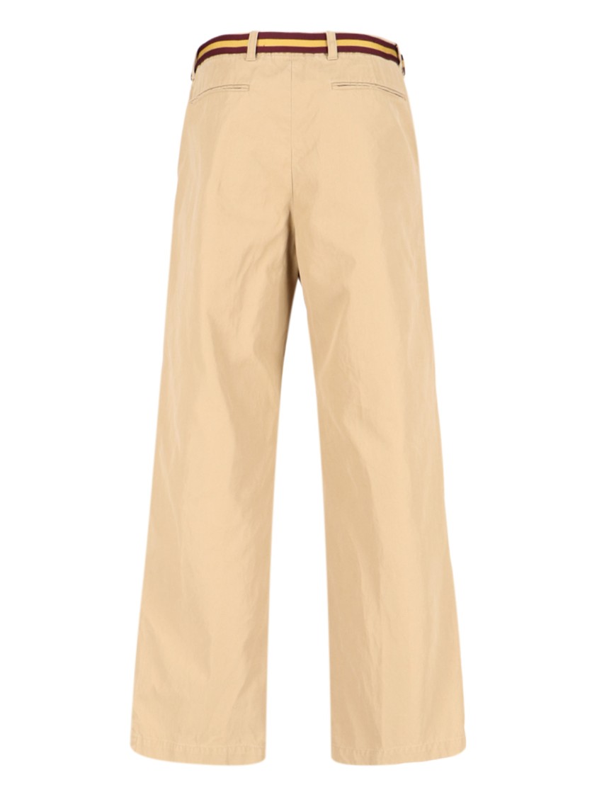 Dries Van Noten Beige Cotton Wide-leg Pants