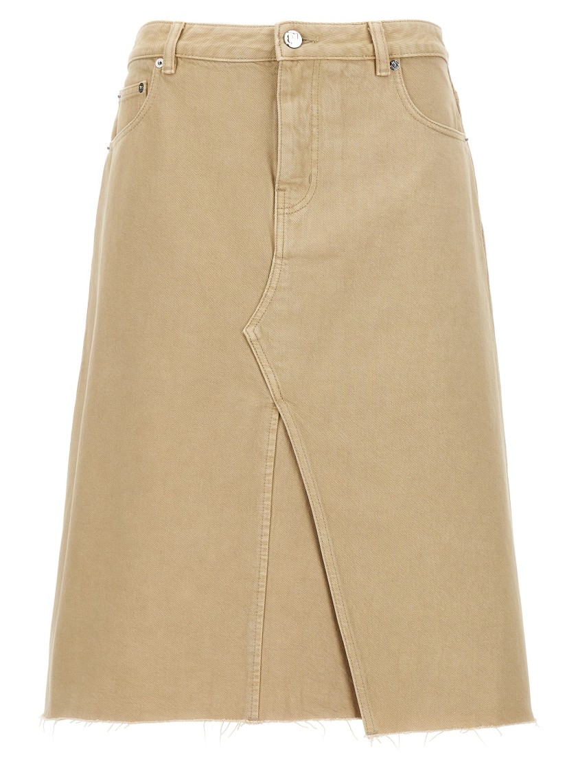 Tory Burch Beige Deconstructed Midi Skirt In Brown