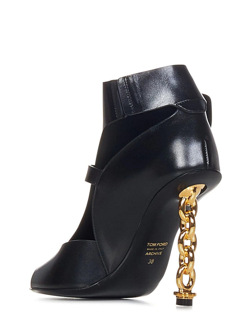 TOM FORD TOM FORD LEATHER CHAIN HEEL SANDAL 105 