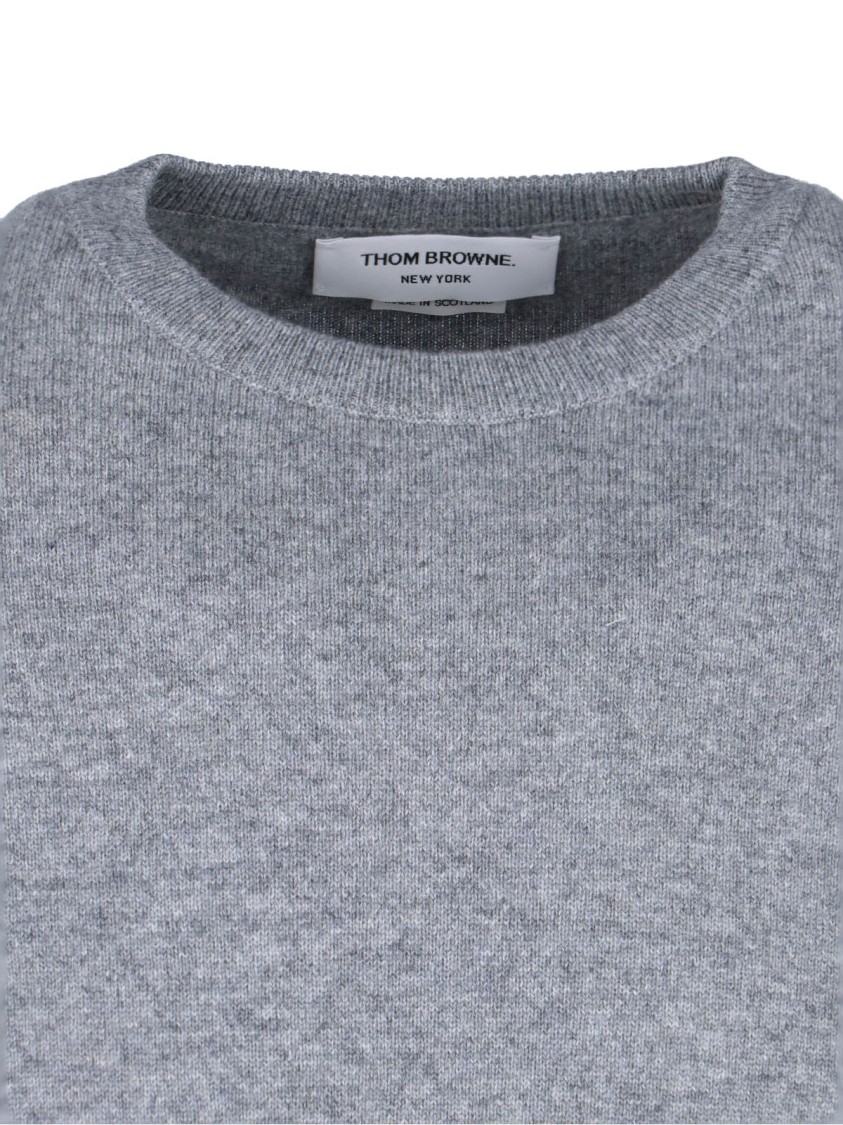 THOM BROWNE THOM BROWNE "LOOPBACK 4-BAR" SWEATER – LIGHT GREY