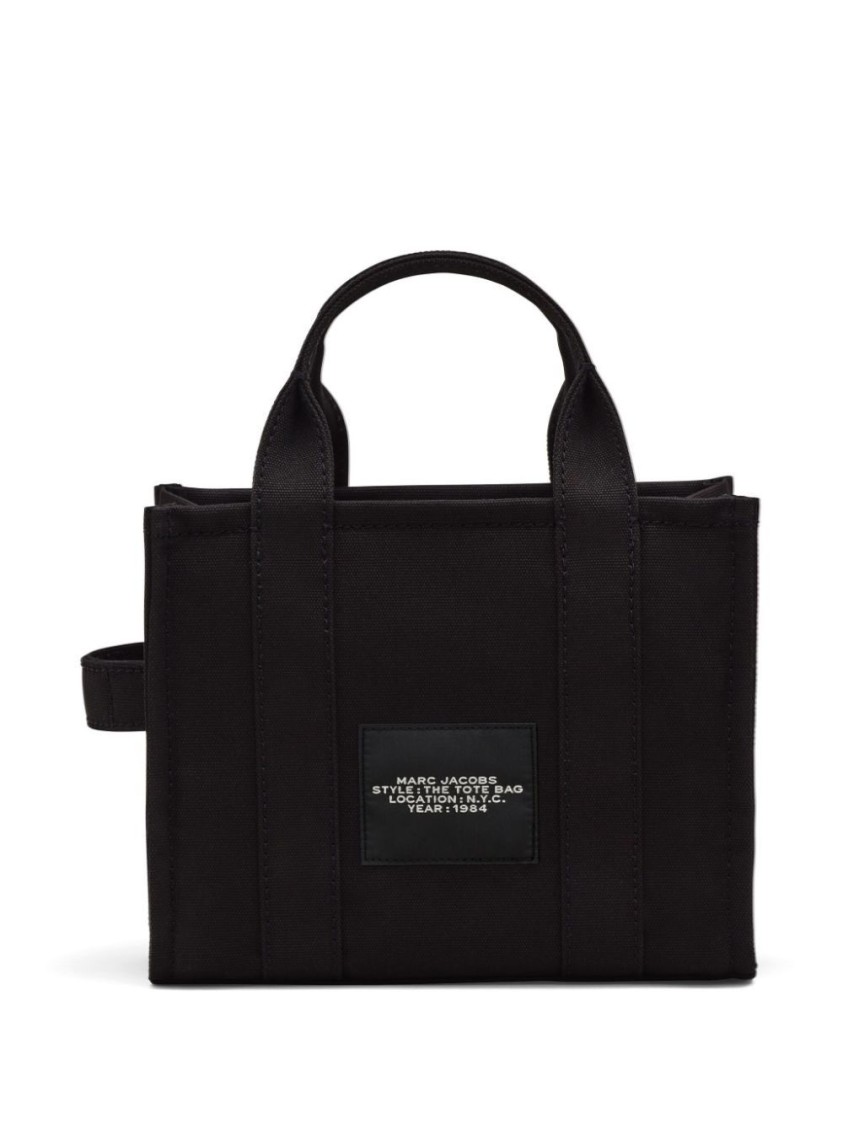 Marc Jacobs Compact Structured Tote Bag With Bold Lettering In Black