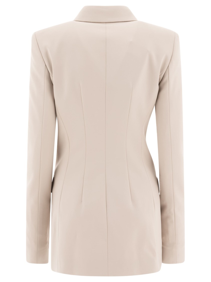 Max Mara Beige Tailored Double-breasted Jacket In White