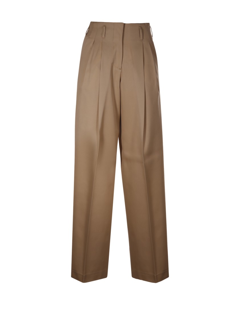 Shop Golden Goose Pant Wide Leg In Brown