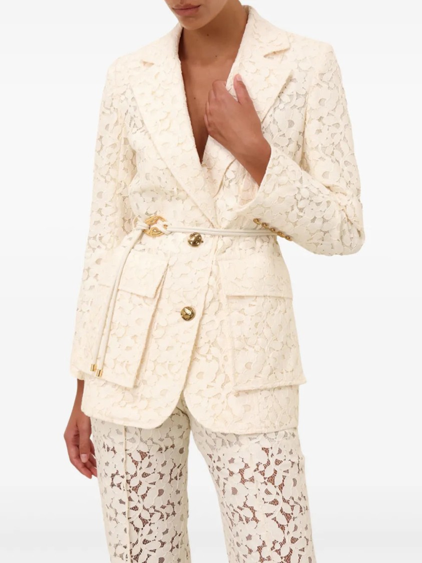 Zimmermann Illuminate Lace Belted Jacket