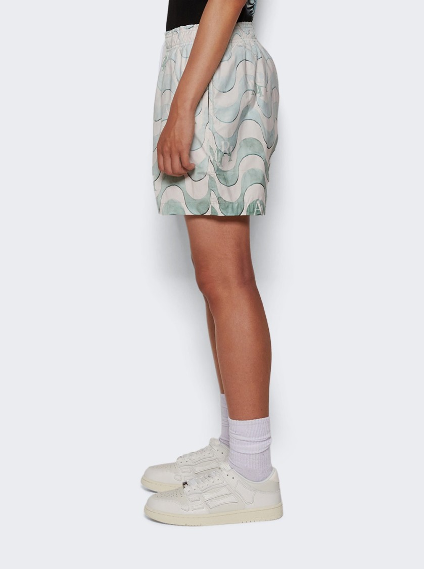 Amiri Staggered Swim Trunk Cerulean