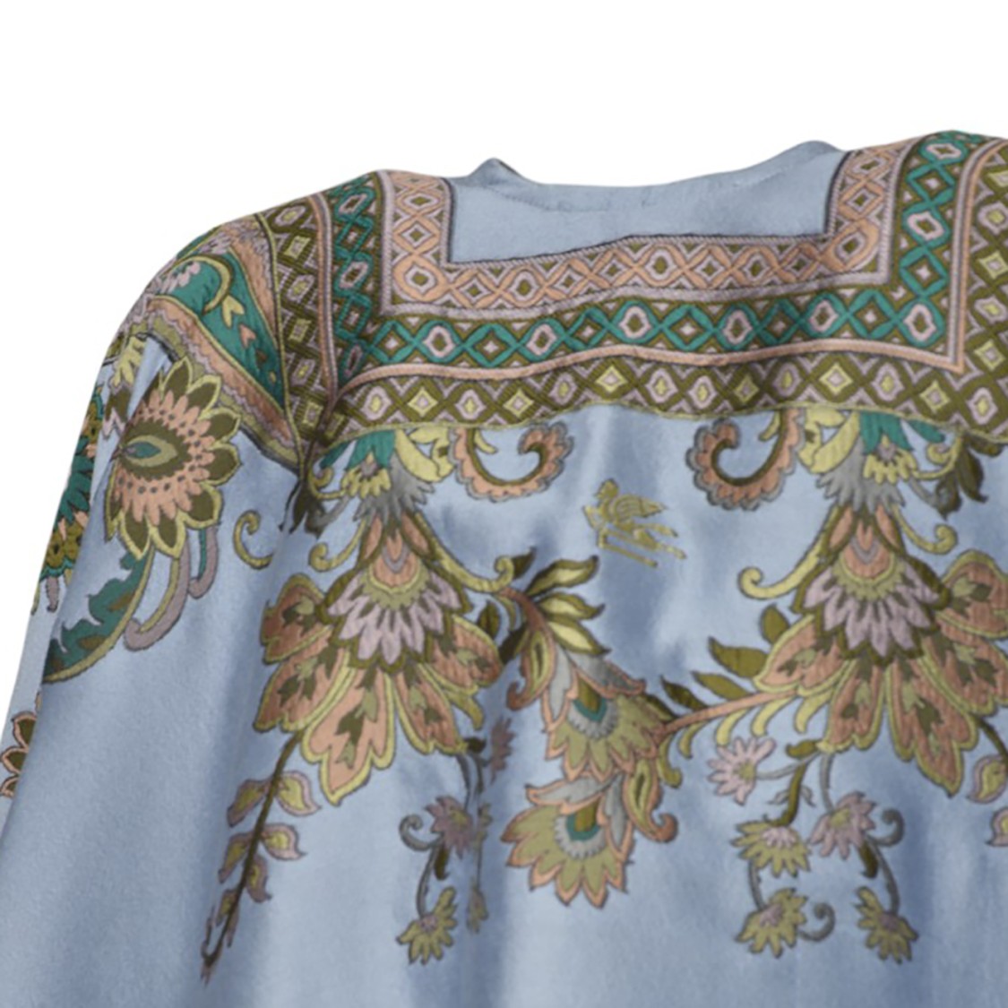 ポンチョ・ケープ Etro Blue Jacquard Fil Coupe Wool Cape Etro Blue Jacquard Fil Coupè Wool Cape | THE LIST