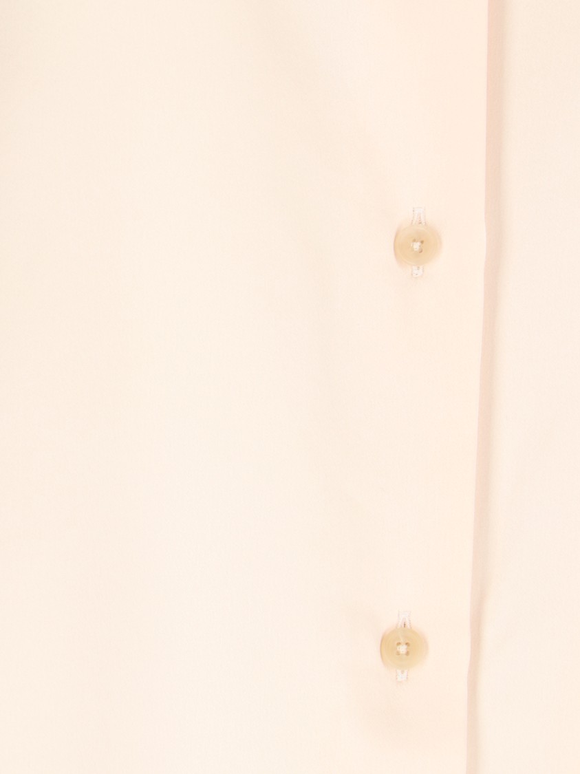 Khaite Panna Silk Shirt With Classic Collar And Curved Hem In Neutrals