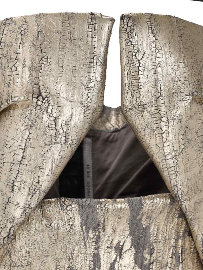 Rick Owens Coated Denim Top With Front Cut-out Neckline