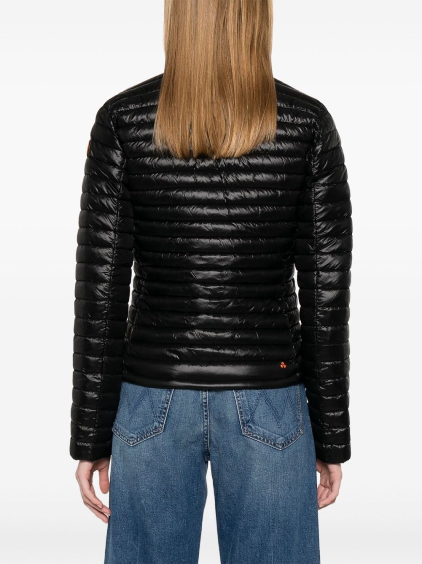 Save The Duck Quilted High-collar Jacket With Front Zip Closure