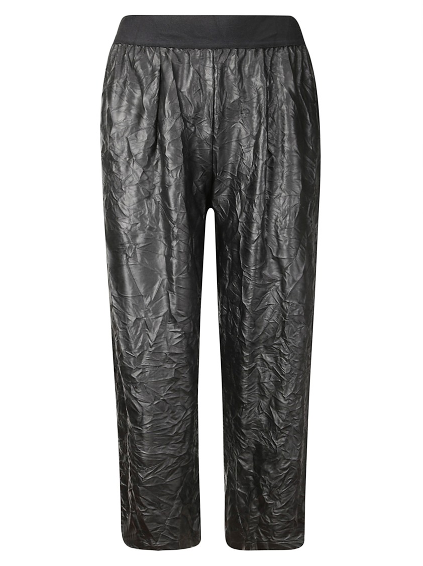 Maria Calderara Wrinkled Soft Leg Trousers In Black