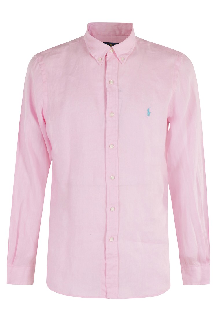 Polo Ralph Lauren Classic Fit Solid Pink Linen Button-down Shirt