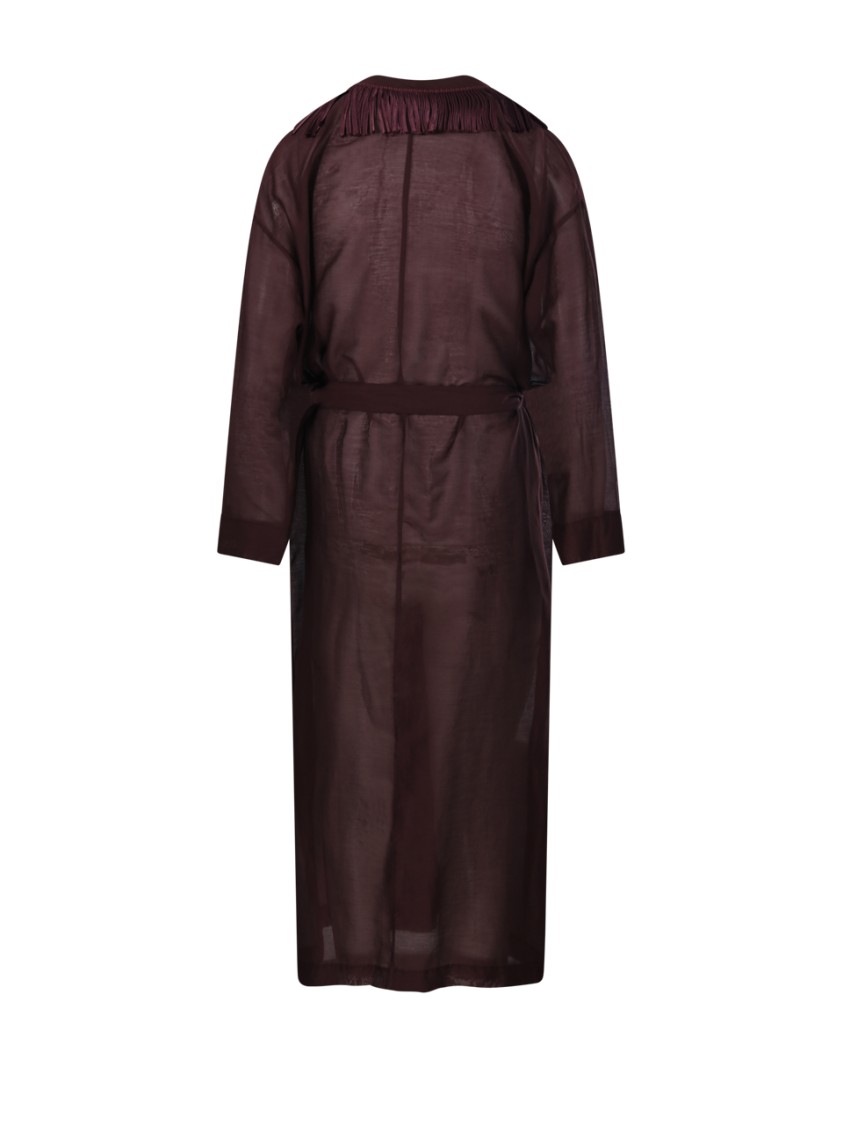 Shop Forte Forte Fringed Gown In Burgundy