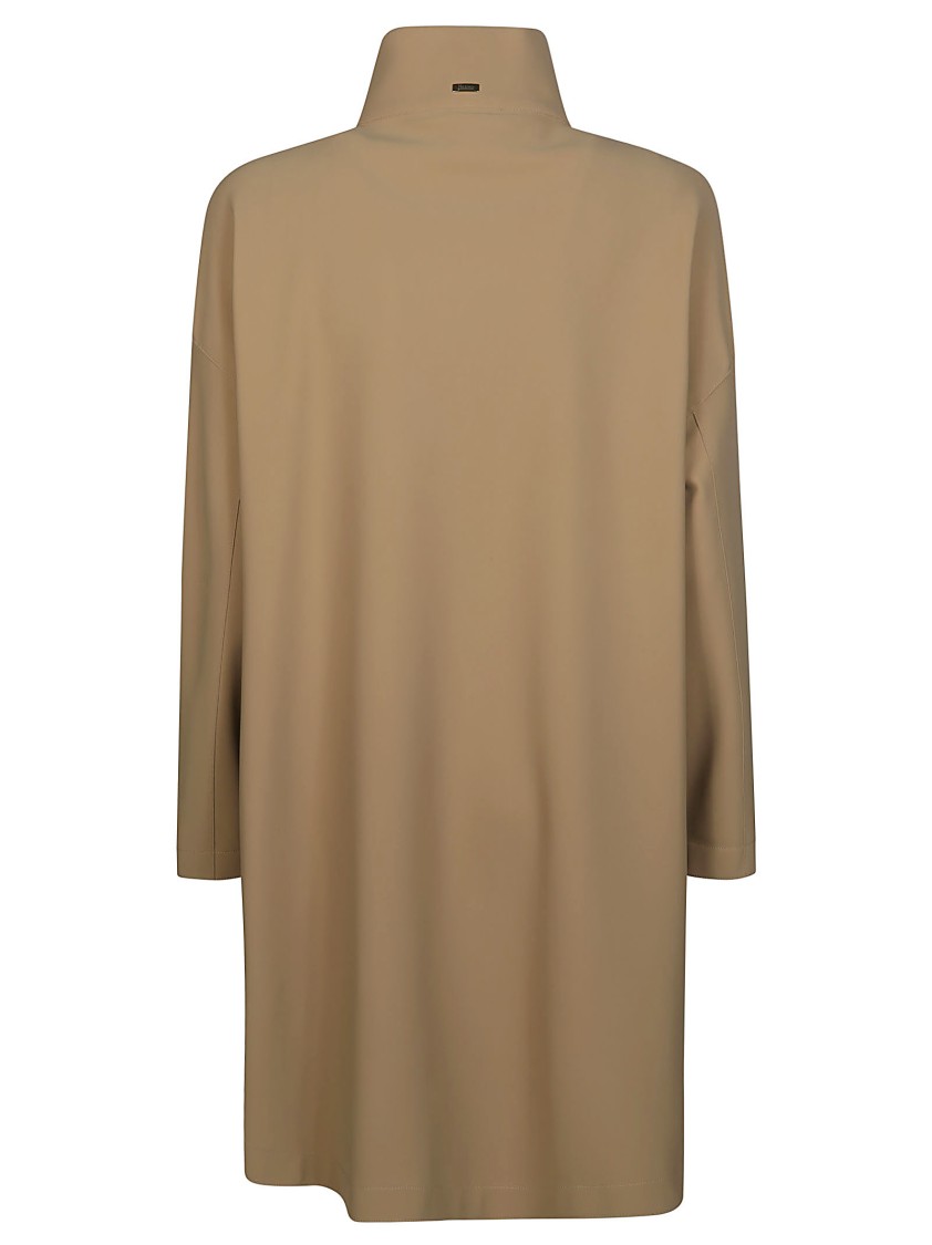 Herno Neoprene Overcoat In Brown