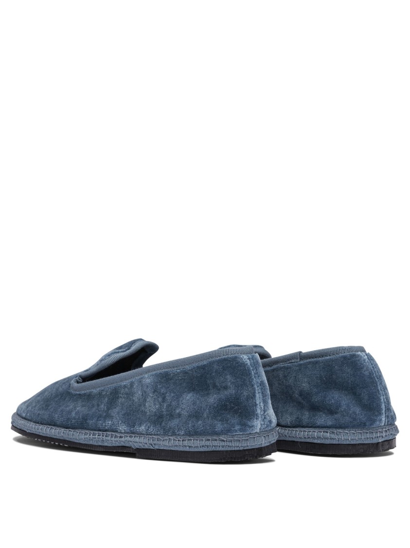 Sentier Di Segantin Roberta Light Blue Viscose Blend Loafers With Rubber Sole In Blue