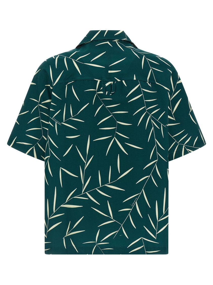 Jacquemus Leaf Print Short Sleeve Shirt With Pocket In Green