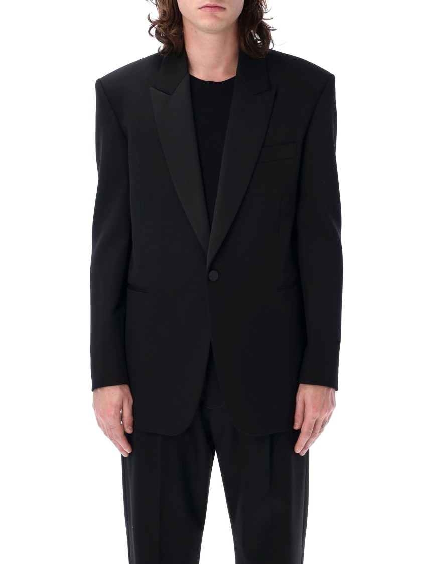 Shop Saint Laurent Black Tuxedo Jacket