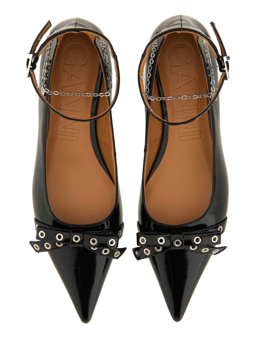 Ganni Jewel Ballerina In Black