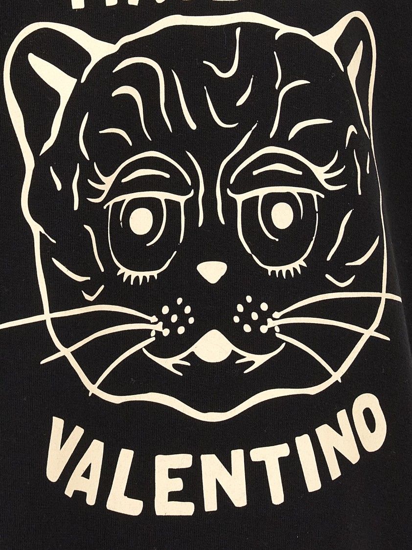パーカー・フーディ Valentino Garavani Le Chat De La Maison' Print Brushed Valentino Garavani Le Chat De La Maison' Print Brushed
