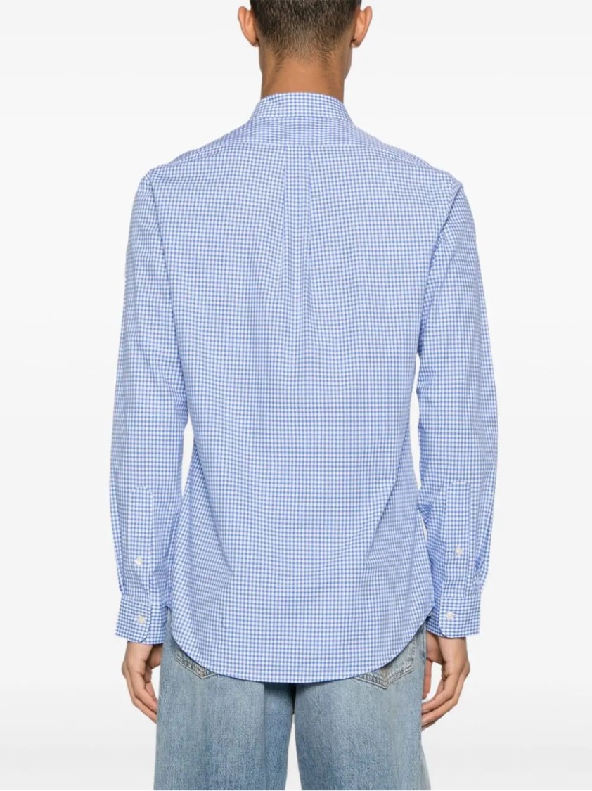 Polo Ralph Lauren Slim Fit Checked Stretch Poplin Shirt In Blue