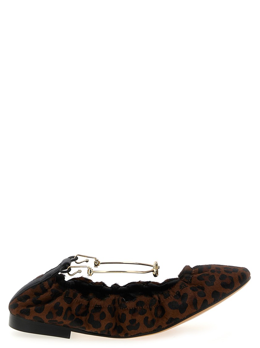 Twinset Twin-set Animal Print Ballet Flats In Brown