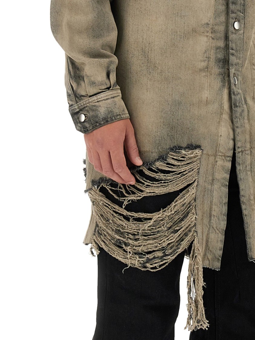 Shop Rick Owens Denim Jacket In Grey