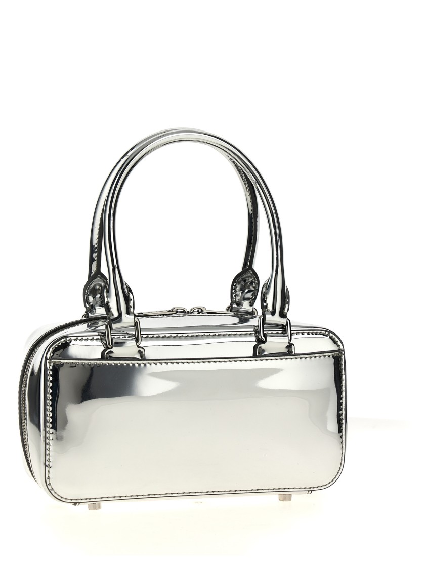 Self-portrait Silver-colored Handbag With Bows On The Front