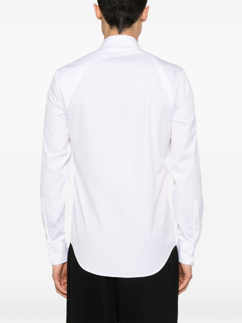 Alexander Mcqueen Refined White Shirt With Metal Accent In White
