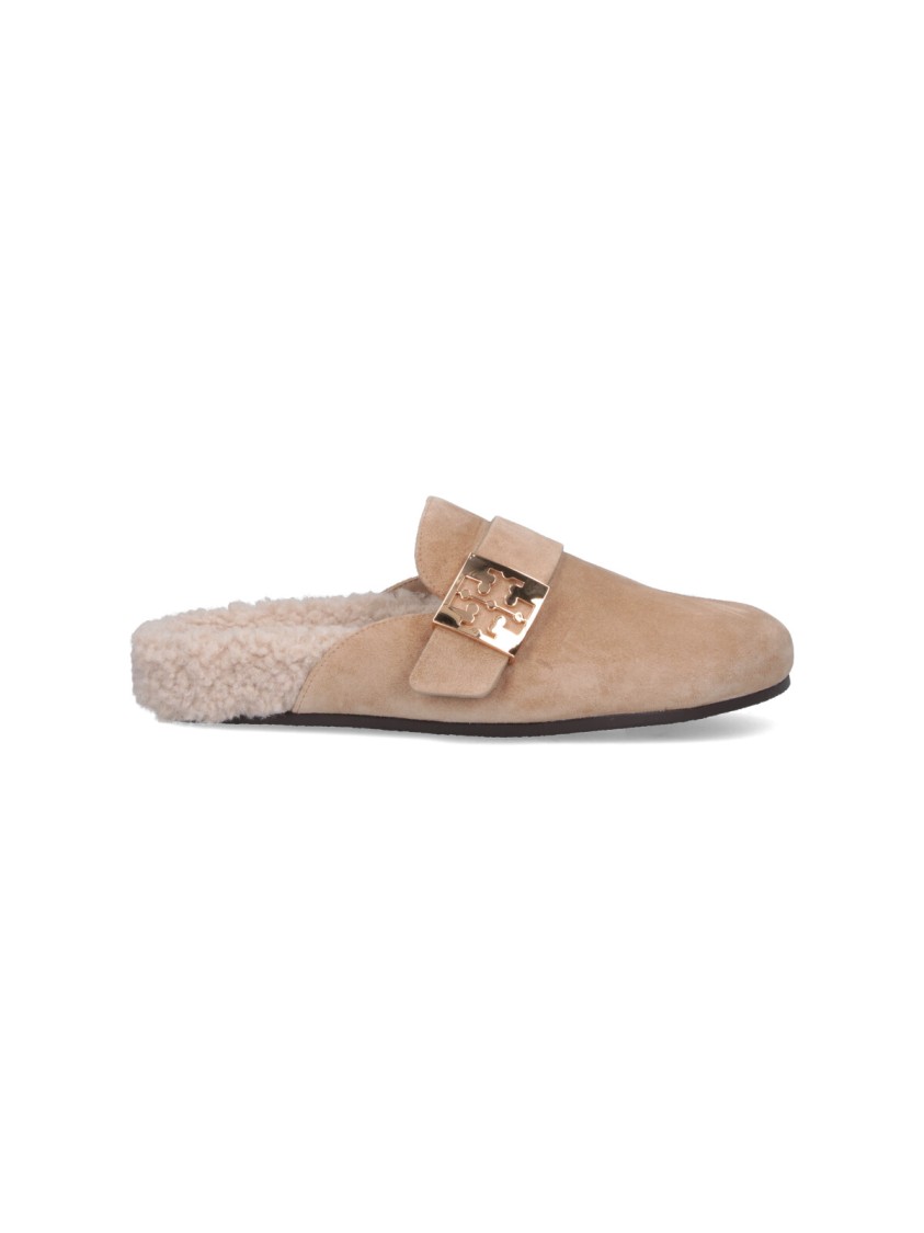 Tory Burch Mellow Suede Mules – Taupe In Neutrals
