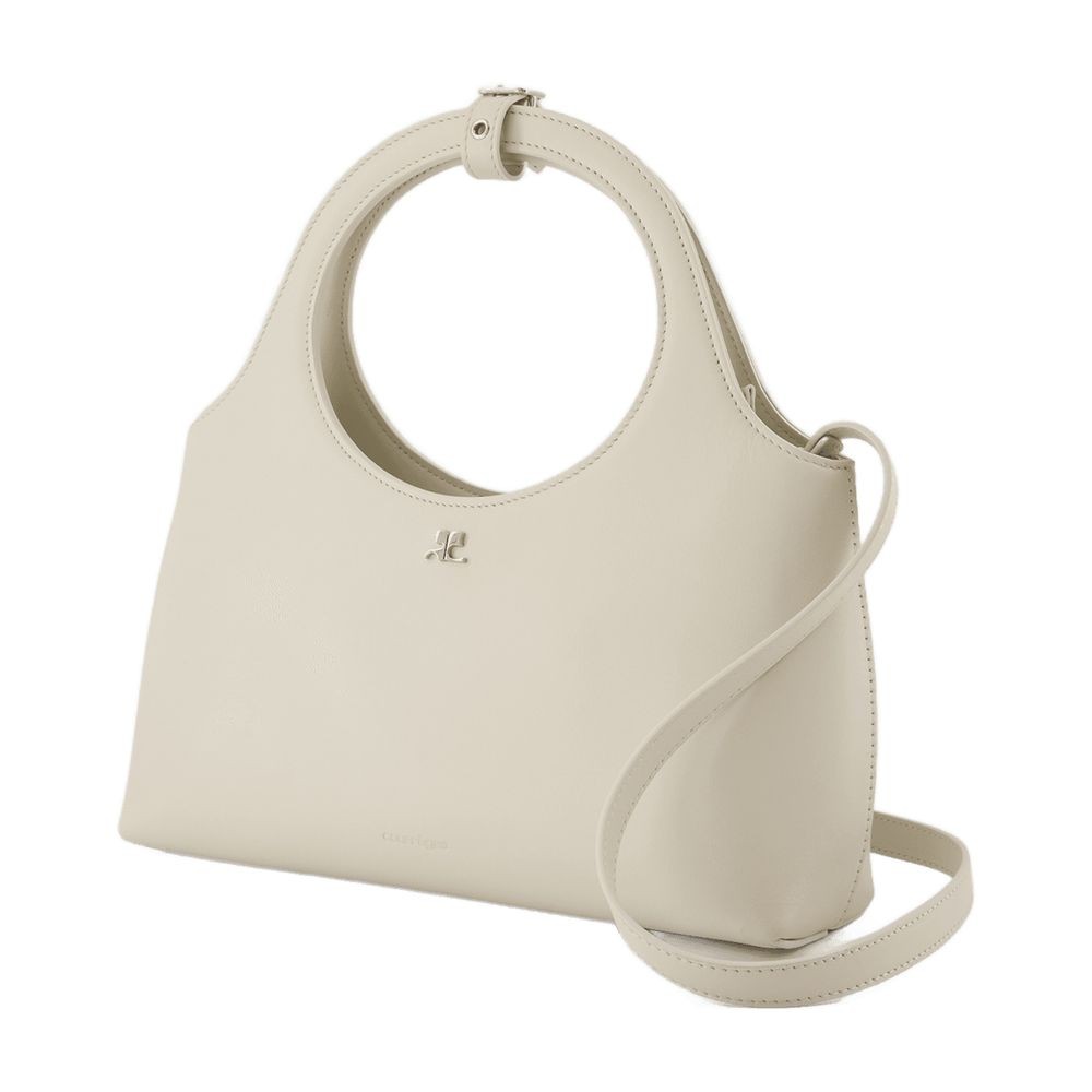 Shop Courrèges Holy Day Crossbody - Leather - White