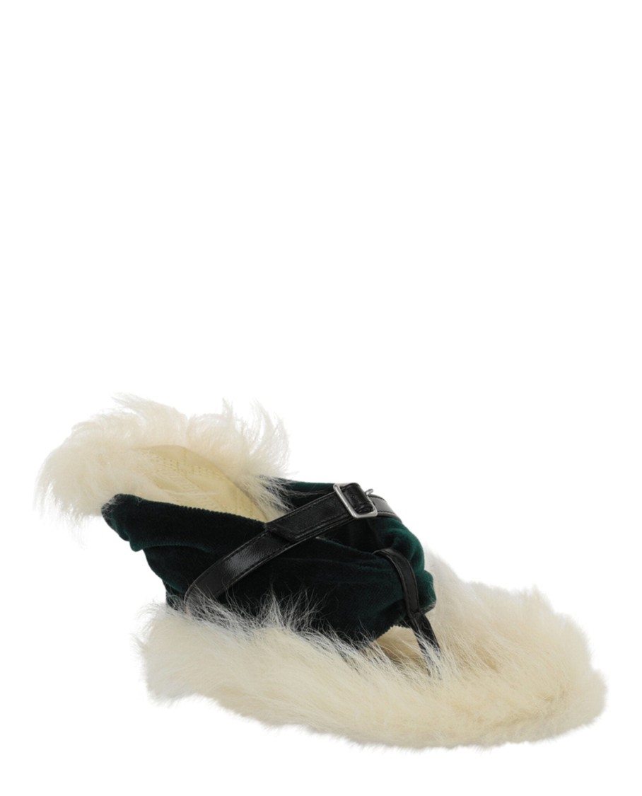 Burberry Shearling Step Post Heel In Green