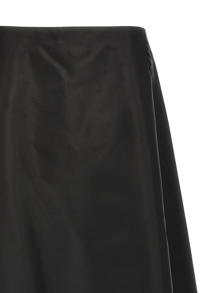 Marni Flowing Black Nylon Skirt In Black