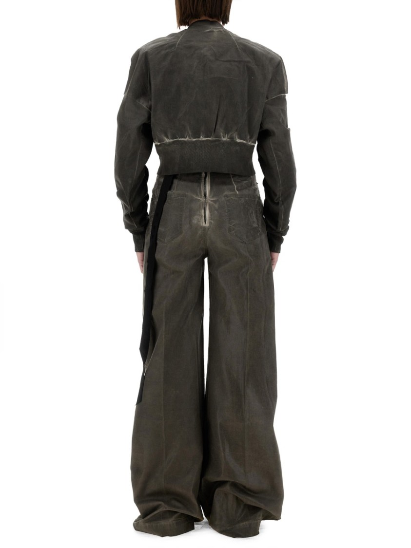 Rick Owens Drkshdw Drkshdw By Rick Owens "flight Jkt" Cropped Bomber Jacket In Grey
